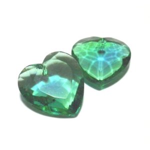 画像: Green/Blue Heart Pendant 18*17.5mm