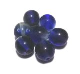 画像: Blue/Green Uranium Glass Round Beads 7.5mm