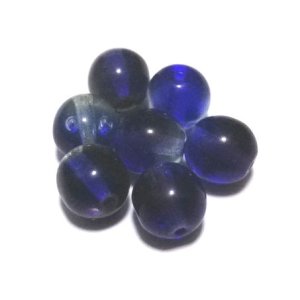 画像: Blue/Green Uranium Glass Round Beads 7.5mm