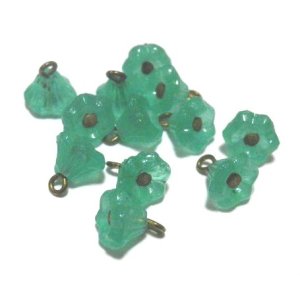 画像: Uranium Glass Bell Flower Beads 6*4mm (10個入り）