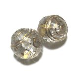 画像: Clear Round Beads w/Gold 15mm