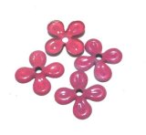 画像: Pink Enamel 4 Pedal Flower 19mm