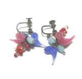 画像: Vintage Glass Bird Earrings