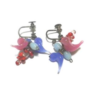 画像: Vintage Glass Bird Earrings