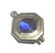 画像1: Vintage Blue Stone Metal Charm