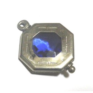 画像: Vintage Blue Stone Metal Charm