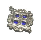 画像: Vintage Blue Stone Metal Charm