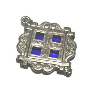 画像: Vintage Blue Stone Metal Charm