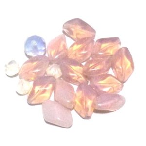 画像: Pink Opal Glass Beads Set A