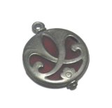 画像: Vintage Opaique Red Stone Metal Charm