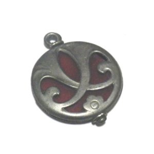 画像: Vintage Opaique Red Stone Metal Charm