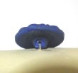 画像2: Vintage Flower Painted Blue Glass Button 22mm