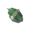 画像1: Antique Green& Clear Glass Charm 22*15.5mm