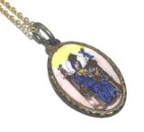 画像: Antique Ceamic Plate Medal Pendant