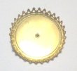 画像1: Brass Round Brooch Crown Setting 36mm