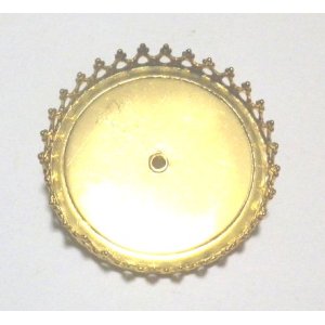 画像: Brass Round Brooch Crown Setting 36mm