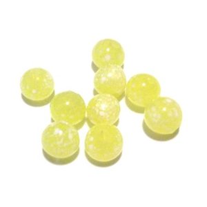 画像: Yellow/White Spots Beads 6.8mm(10個入り）