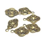 画像: Vintage Gold Art Nouveau Cross Charm 15*9mm (6個入り） 