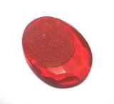 画像: Vintage Red Floral Oval Pendant 37.5*28.5mm