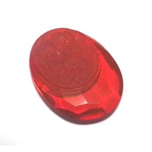 画像: Vintage Red Floral Oval Pendant 37.5*28.5mm