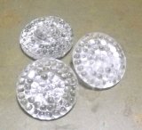 画像: Vintage Clear Textured Round  Button 17.5mm (4個入り）