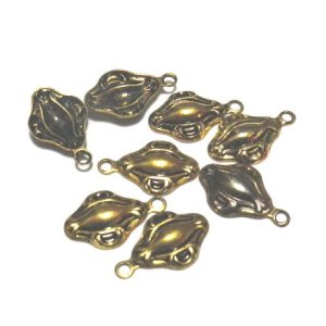 画像: Vintage Gold Art Nouveau Charm 15*9mm (2個入り） 