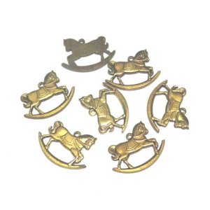 画像: Vintage Brass Rocking Horse Charm