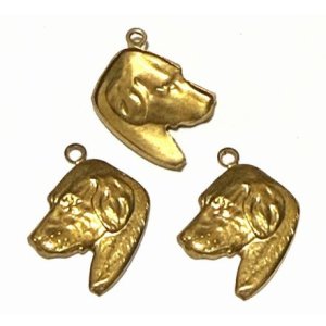 画像: Vintage Dog Barass Charm 17*14mm (2個入り)