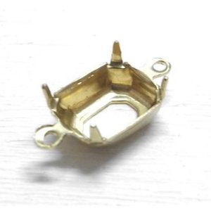 画像: 2ring Brass Octagon Setting10*8mm(OB)