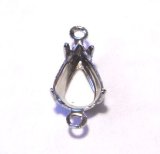 画像: 2ring Silver Toned Drop(OB)10*6mm