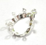 画像: 1ring Silver Plated Crown Pear(OB) for18*13mm