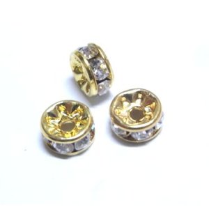 画像: RS Crystal/Gold Rondelle 5mm(2個入り）