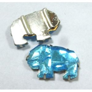 画像: Aqua Elephant Rose Montee 12*17mm