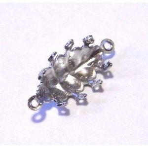 画像: 2ring Silver Plated Crown Navette 15*7mm