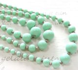 画像: 3strand Graduated Mint Green Glass Beads