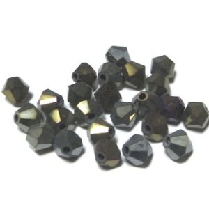 画像: Jet/Brown Iris Glass Beads 4mm(30個入り）