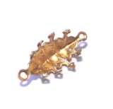 画像: 2ring Brass Crown Navette15*7mm