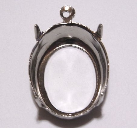 画像1: 1ring Silver Toned Oval 18*13mm