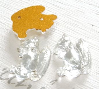 画像1: Clear Glass Squirrel Sew on Beads