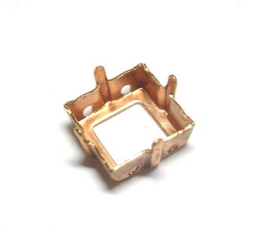 画像1: Brass Square Sew on Setting for 10mm