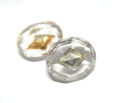 画像1: Clear Stone w Clear Dia Stone 12*10mm(2個入り)