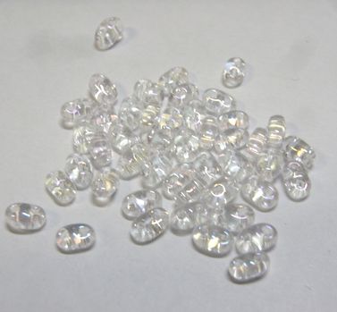 画像1: Crytal AB Twin Hole Seed Beads(40個入り）