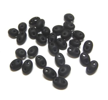 画像1: Matte Black Twin Hole Seed Beads(40個入り）