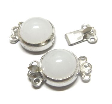 画像1: White Round Clasp