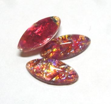 画像1: Ruby Opal Navette 15*7mm