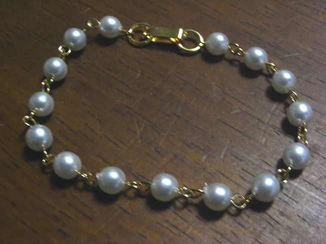 画像1: White Pearl Bracelet