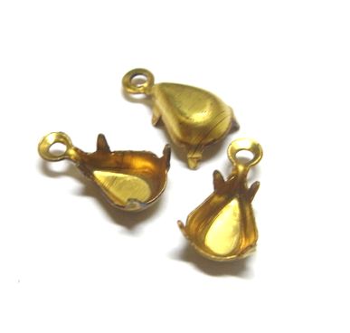 画像1: 1ring Brass Drop Setting(CB) for 8*4.8mm(2個入り）