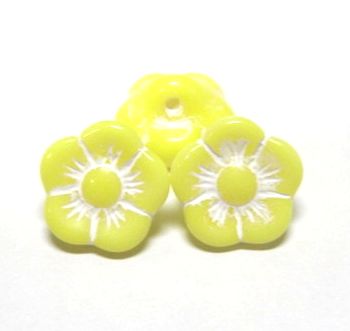 画像1: Yellow Flower Beads 10mm