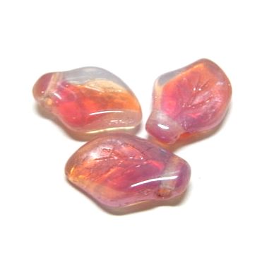 画像1: Red Sabrina Leaf Beads