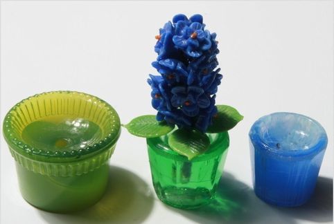 画像: Turquoise Blue Glass Flower Pot 